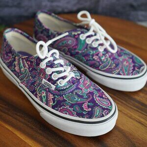 VANS Purple Paisley Design Classic Off The Wall Low Tops / Kids Size 1.0
